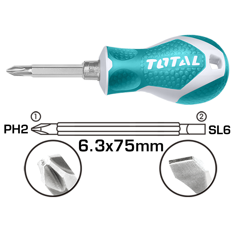 2 IN 1 Short Screwdriver set OMC TOOLS
