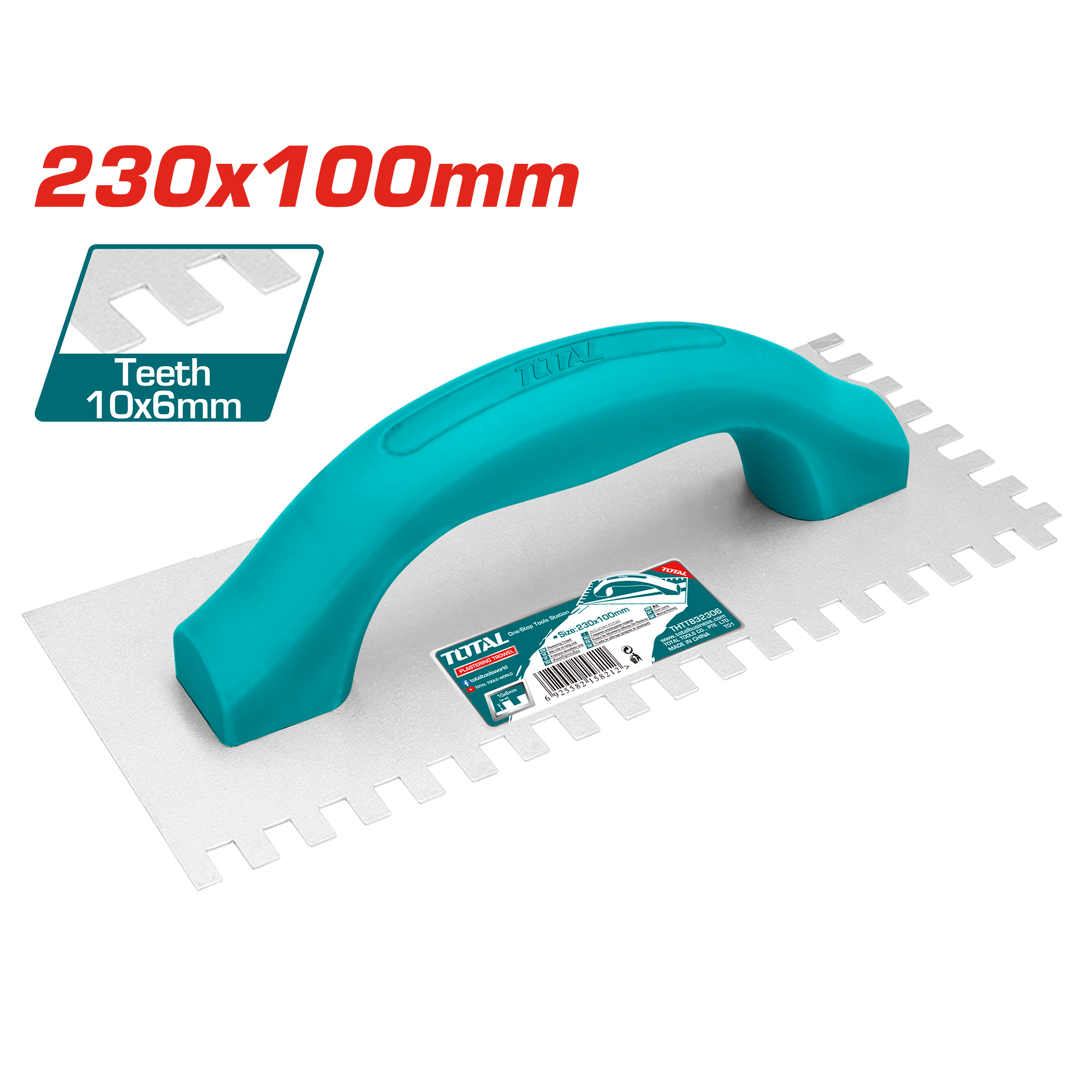 9"X4" Plastering trowel with teeth OMC TOOLS